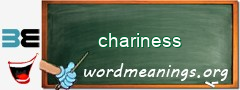 WordMeaning blackboard for chariness